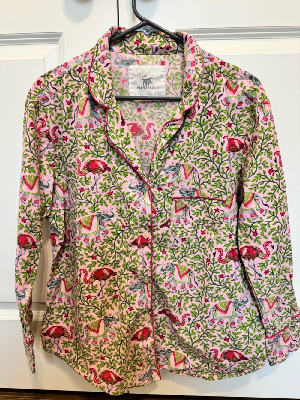 Printfresh Pink Floral & Animal Print Pajama Top